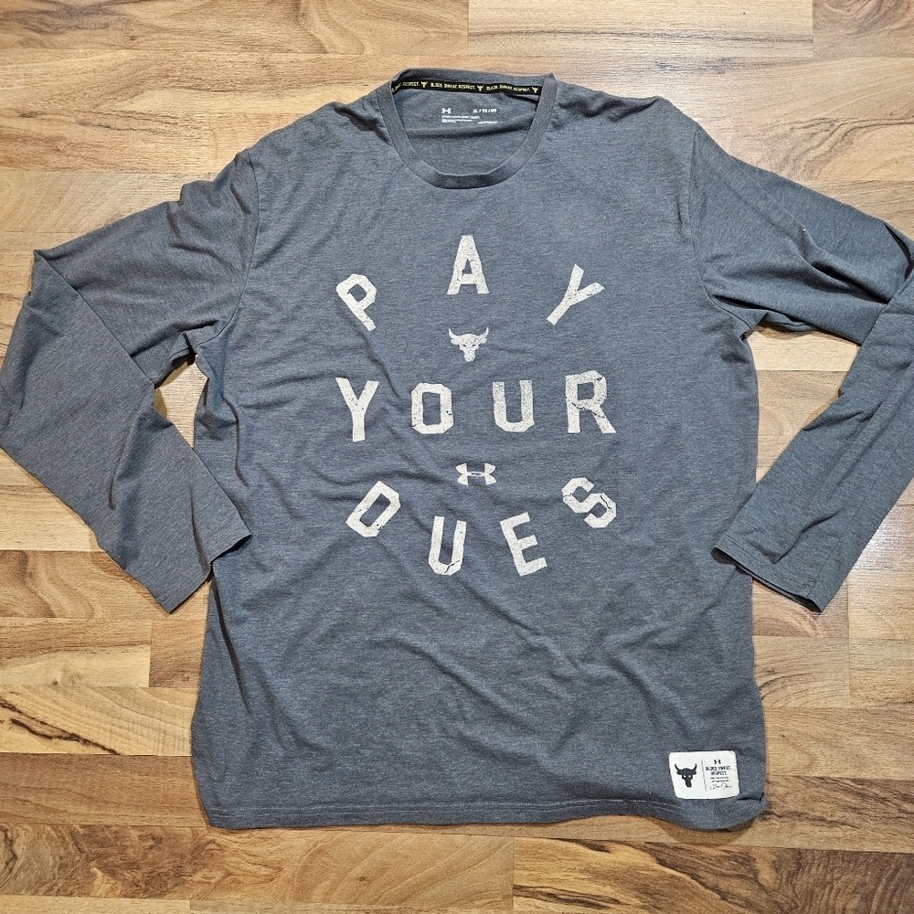 Under Armour Project Rock Pay Your Dues Shirt XL Gray